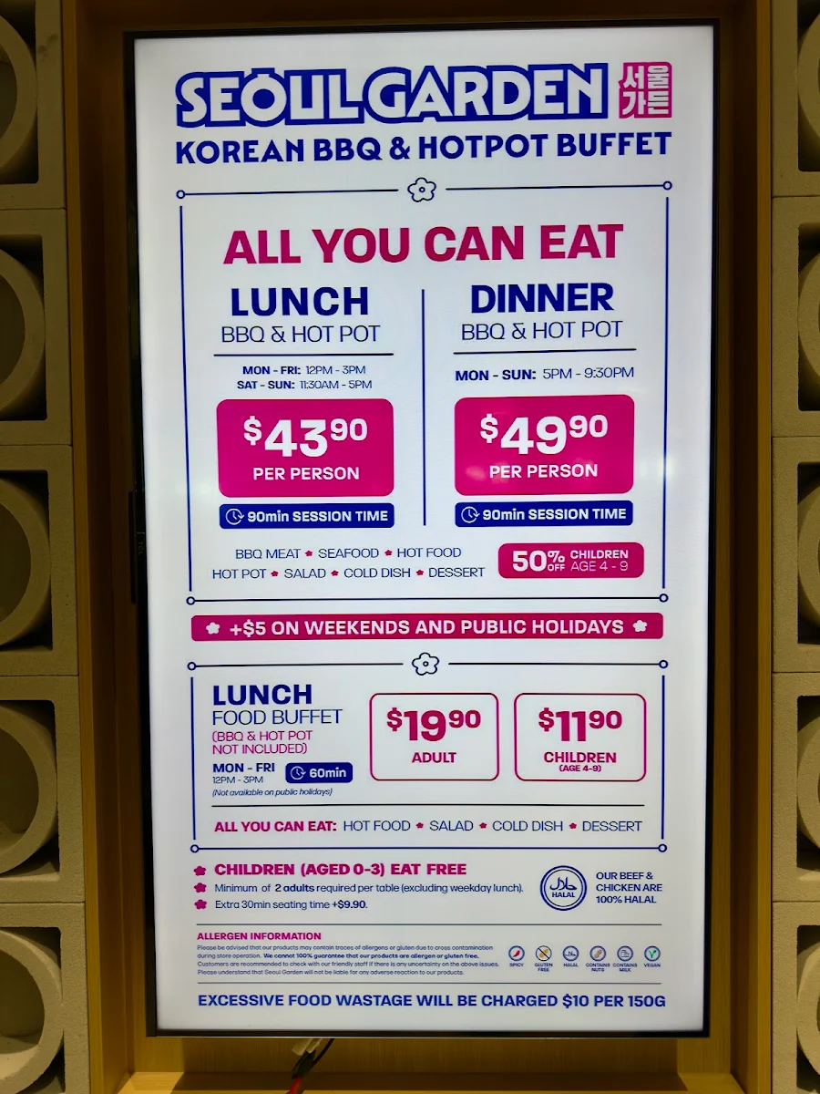 Menu, Seoul Garden Korean BBQ and Hotpot - Sunnybank
