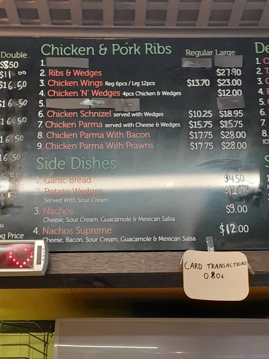 Menu, Kokoz Pizza & Double Dogs