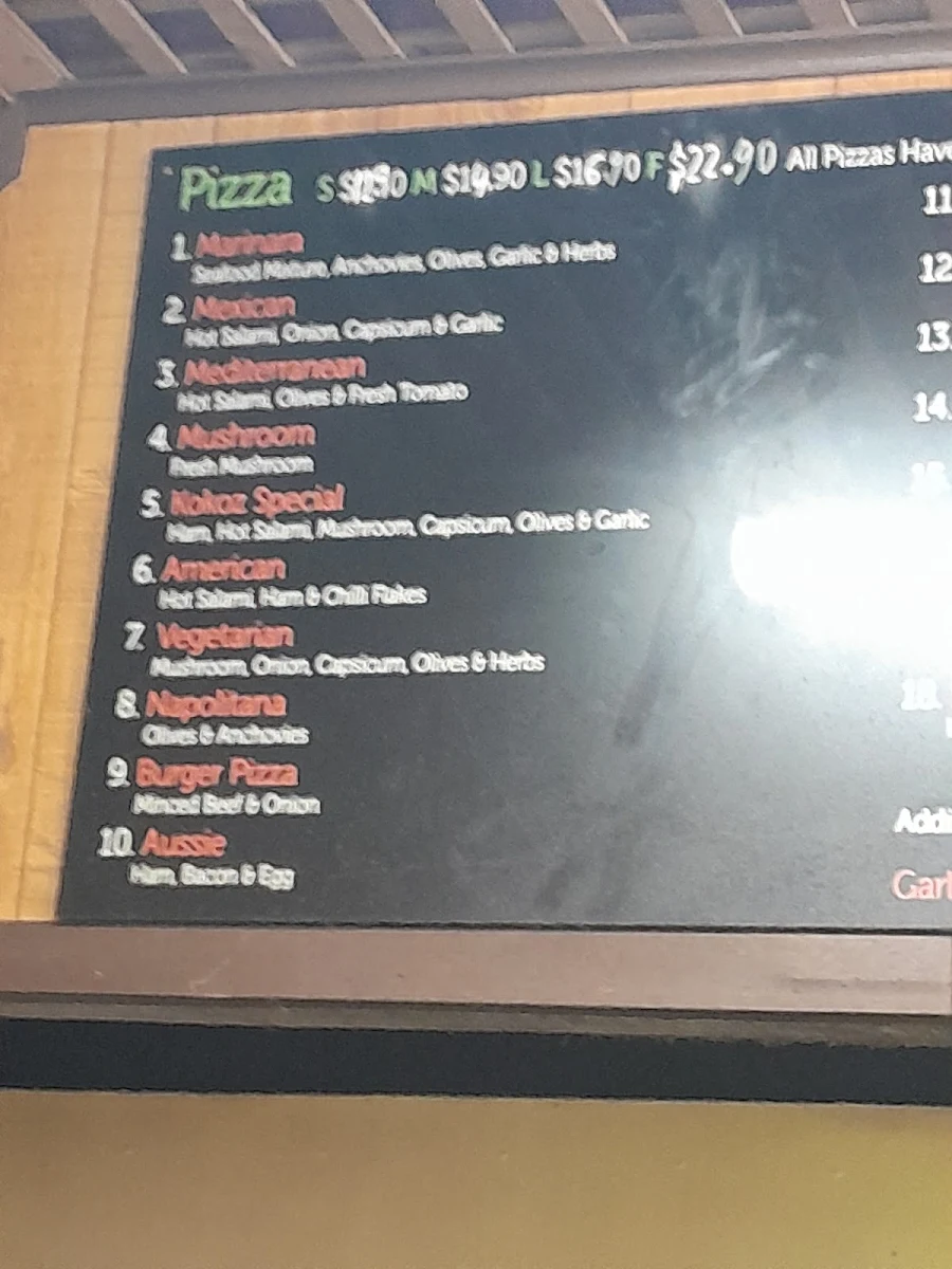 Menu, Kokoz Pizza & Double Dogs