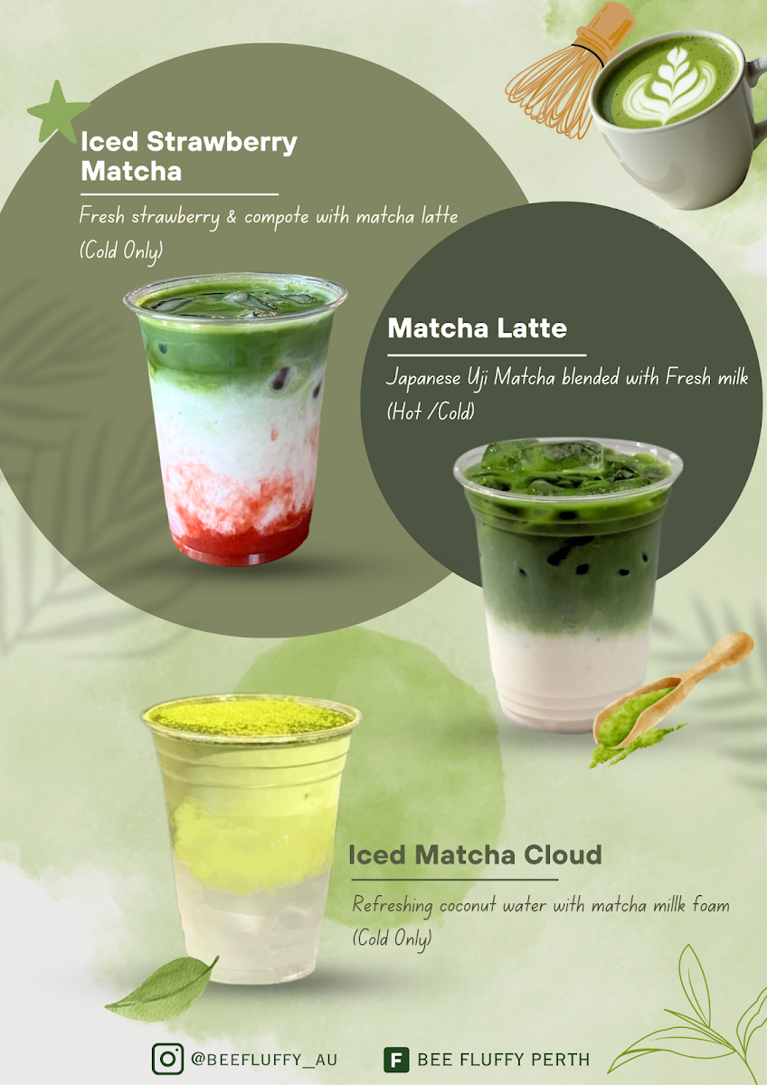 Menu, BEE FLUFFY CAFÉ