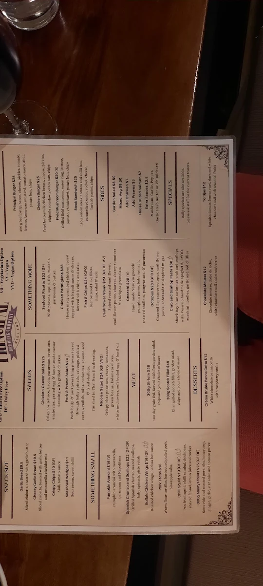 Menu, Midland Tavern Bar & Grill