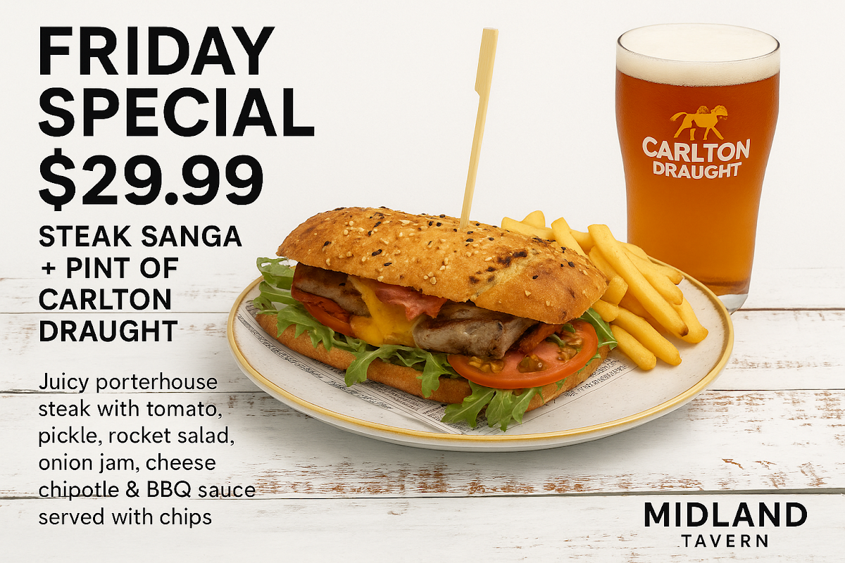 Menu, Midland Tavern Bar & Grill