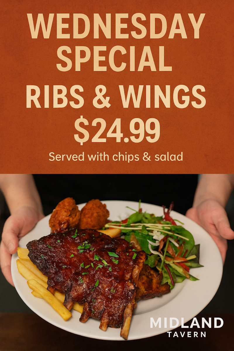 Menu, Midland Tavern Bar & Grill