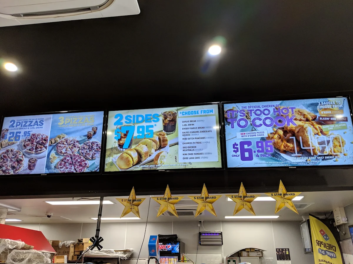 Menu, Domino's Pizza Torquay VIC