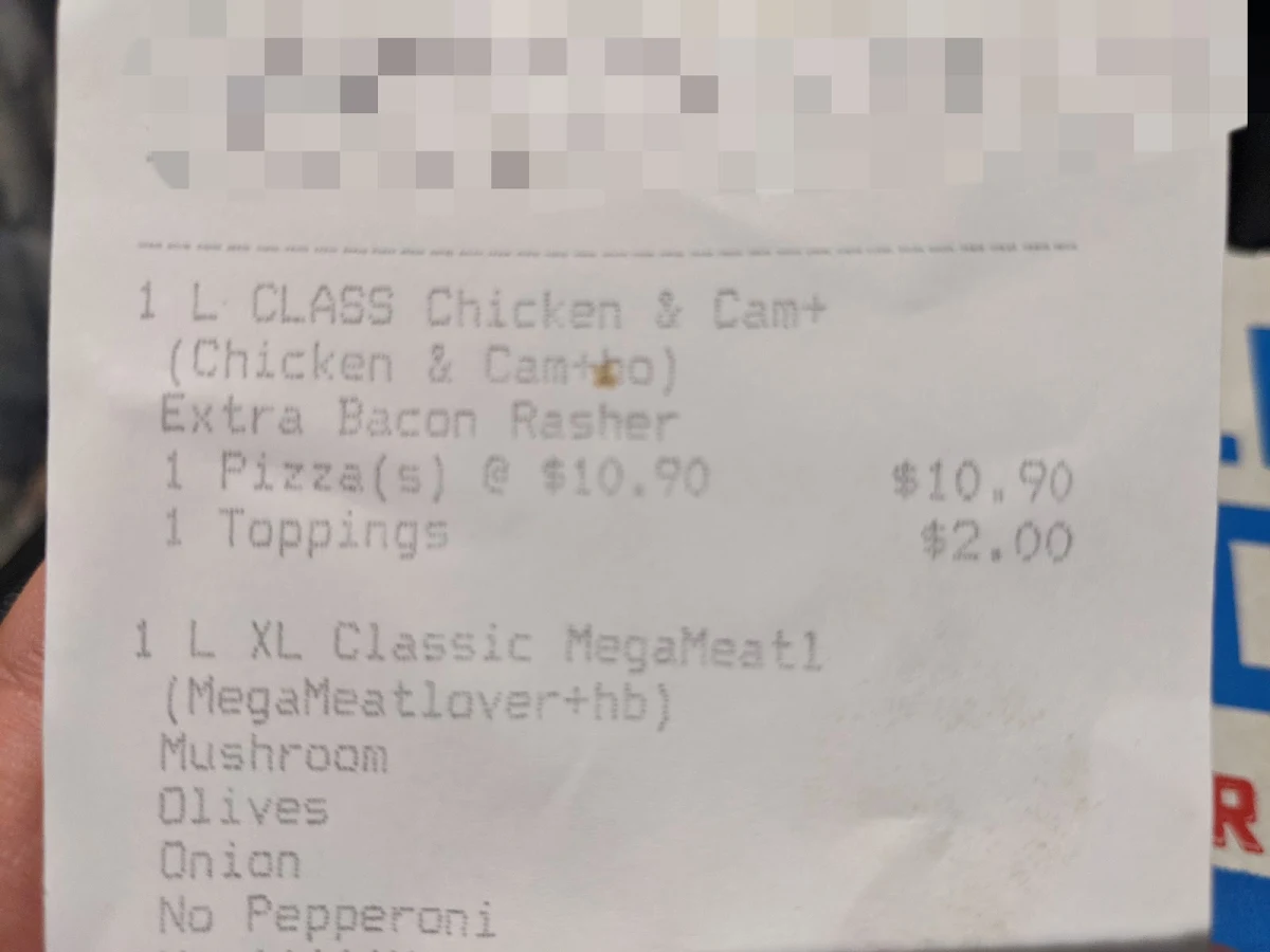 Menu, Domino's Pizza Torquay VIC