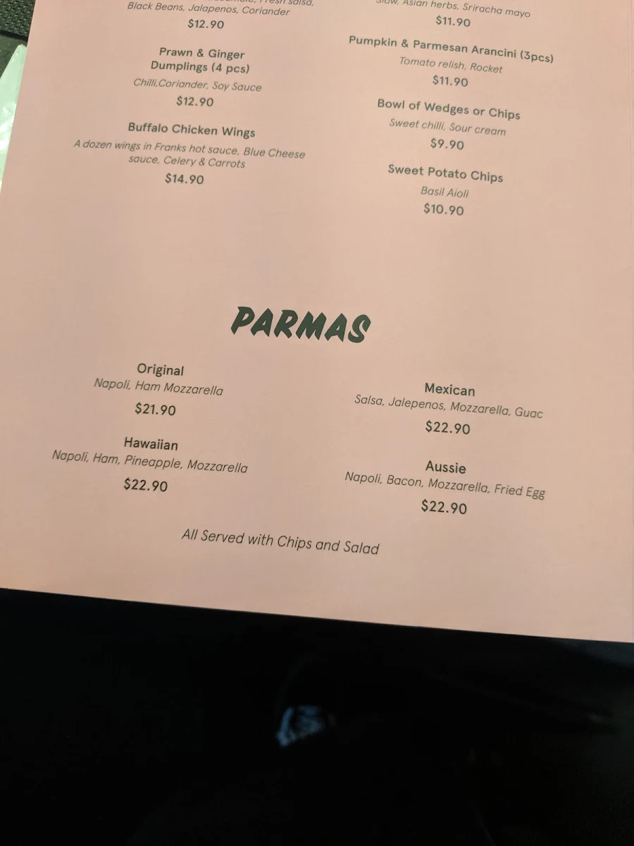 Menu, Kicks