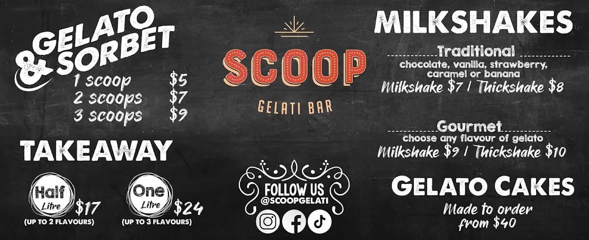 Menu, Scoop Gelati