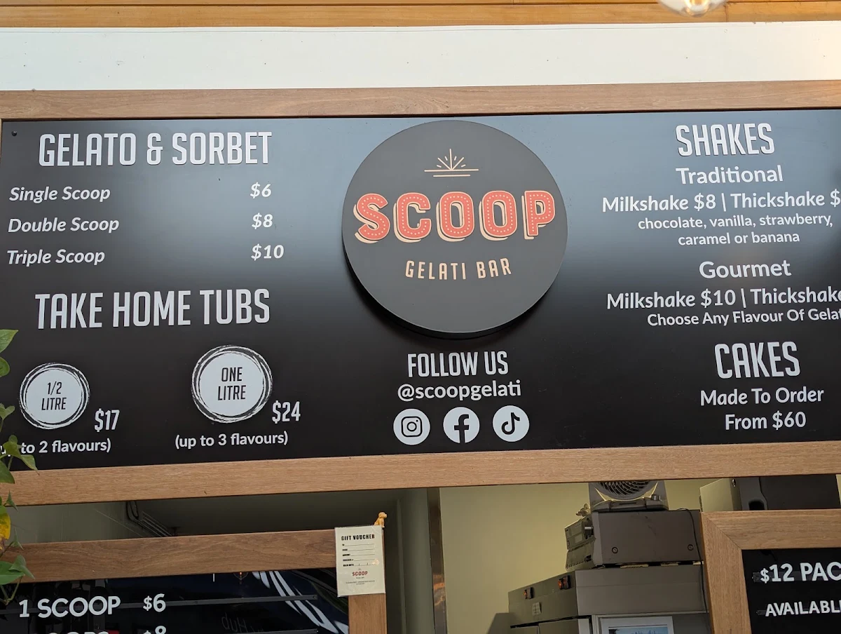 Menu, Scoop Gelati