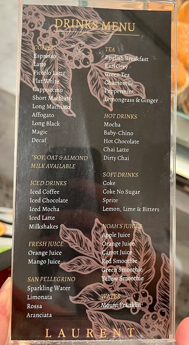 Menu, Laurent Bakery The Glen