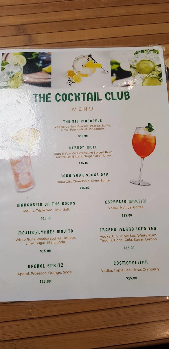Menu, The Fig Tree
