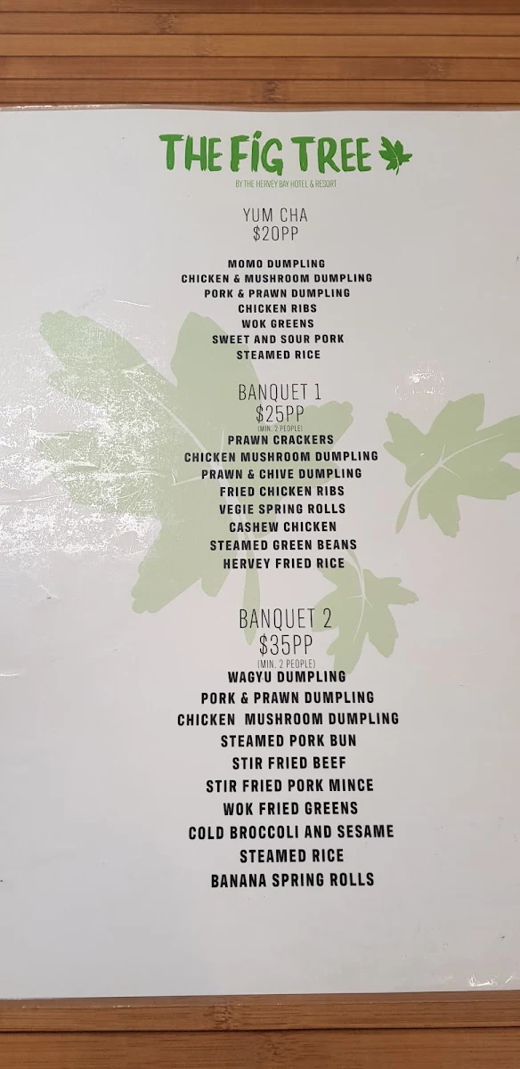 Menu, The Fig Tree