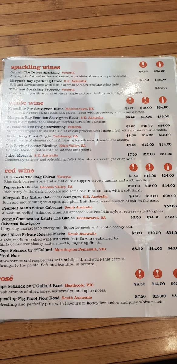 Menu, The Fig Tree