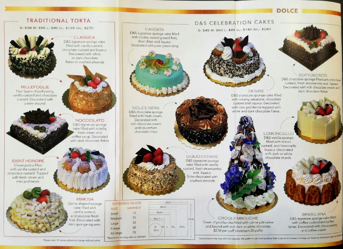 Menu, Dolce & Salato