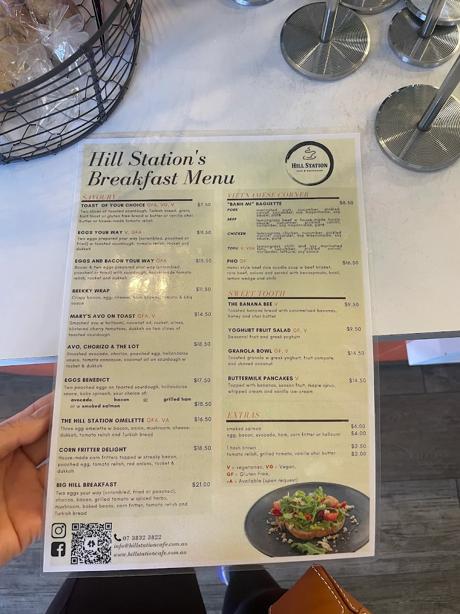 Menu, Hill Station Cafe & Restaurant