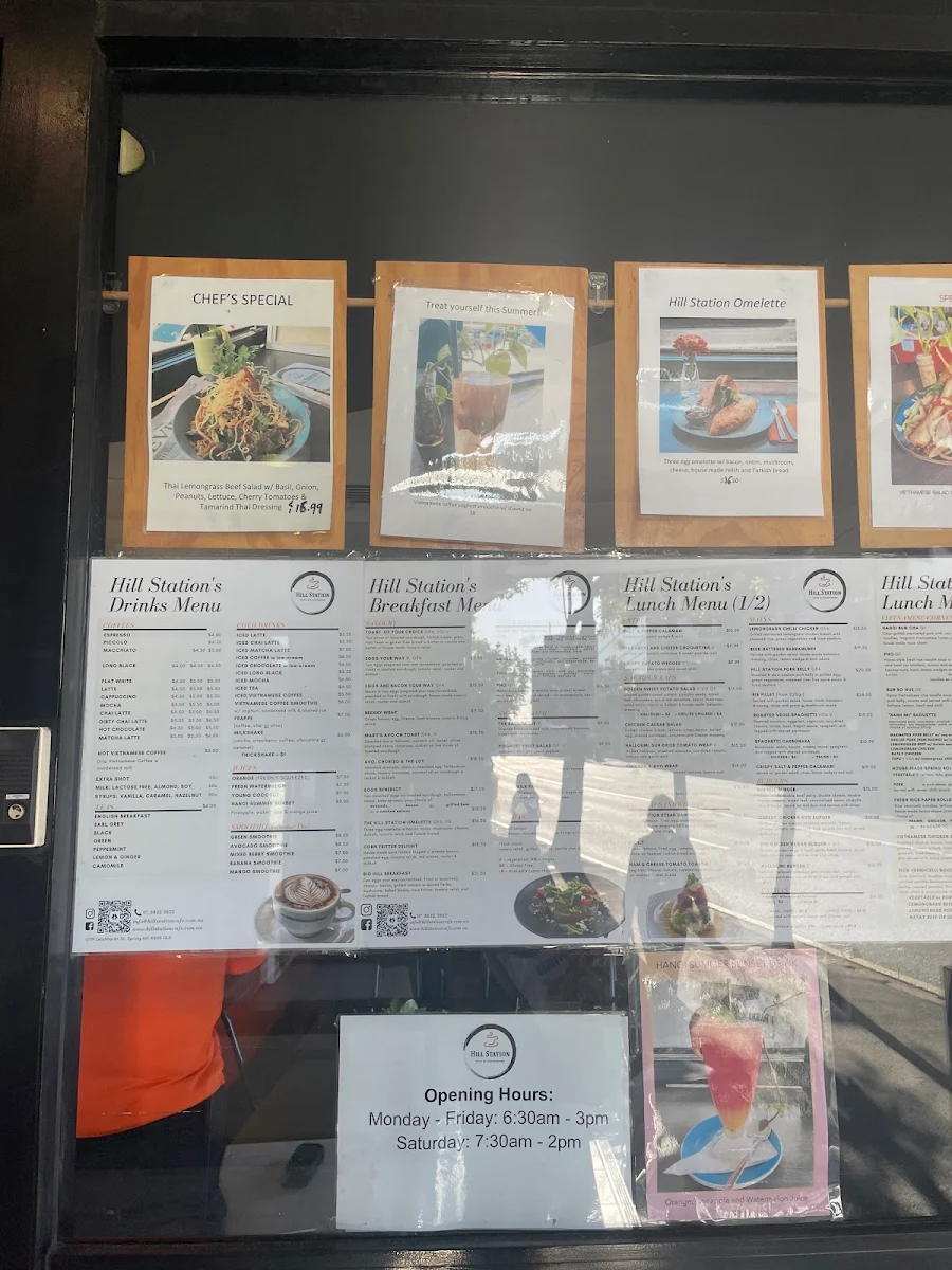 Menu, Hill Station Cafe & Restaurant