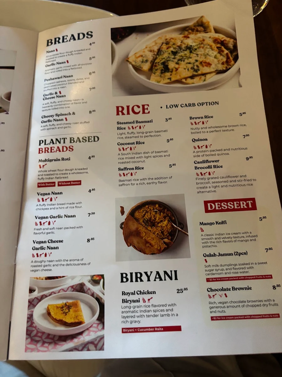 Menu, It's Mirchi Healthy Indian