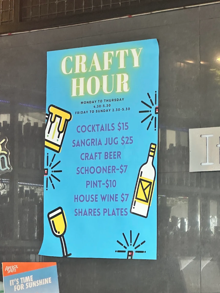 Menu, Craft espresso & bar