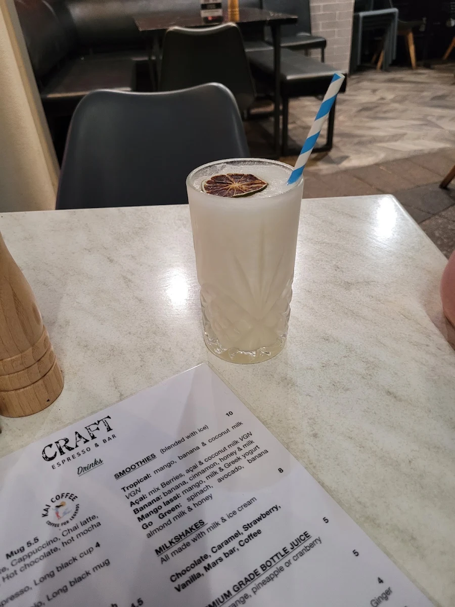 Menu, Craft espresso & bar