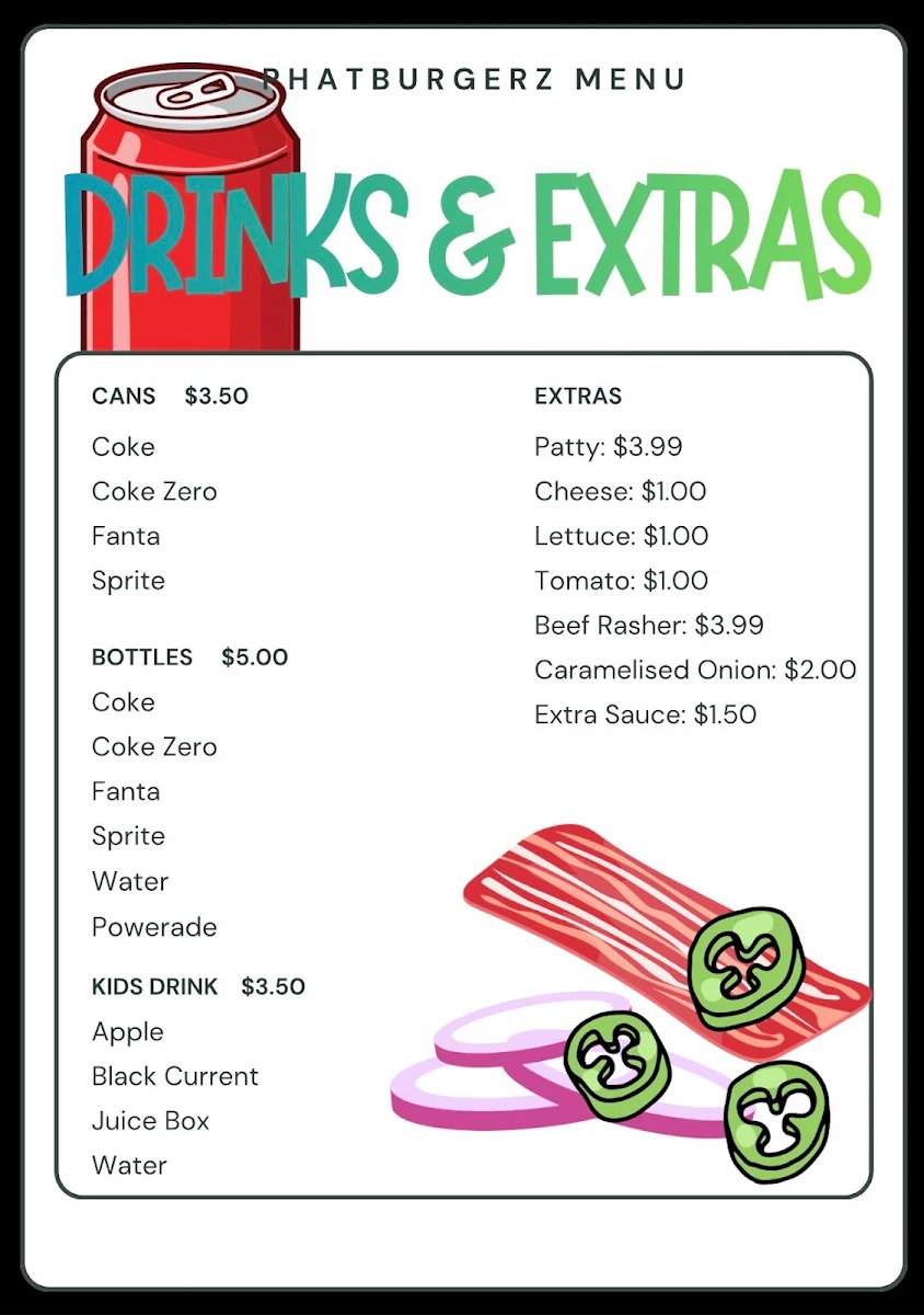 Menu, Phatburgerz