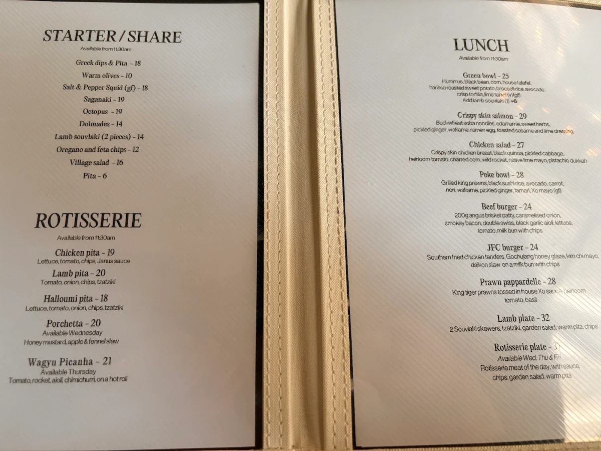 Menu, Janus Bar