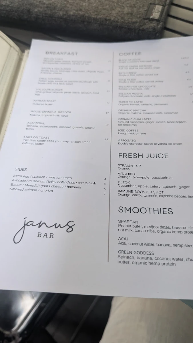 Menu, Janus Bar