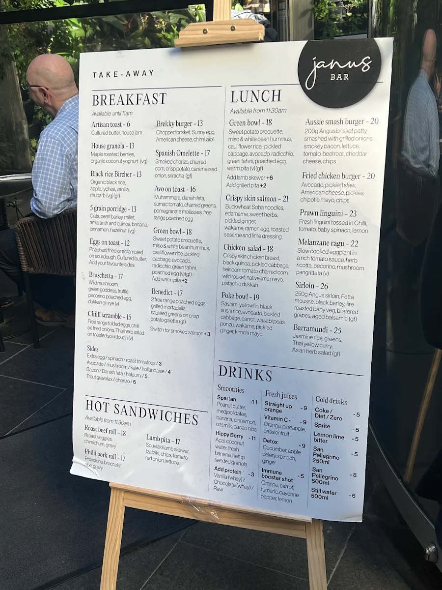 Menu, Janus Bar