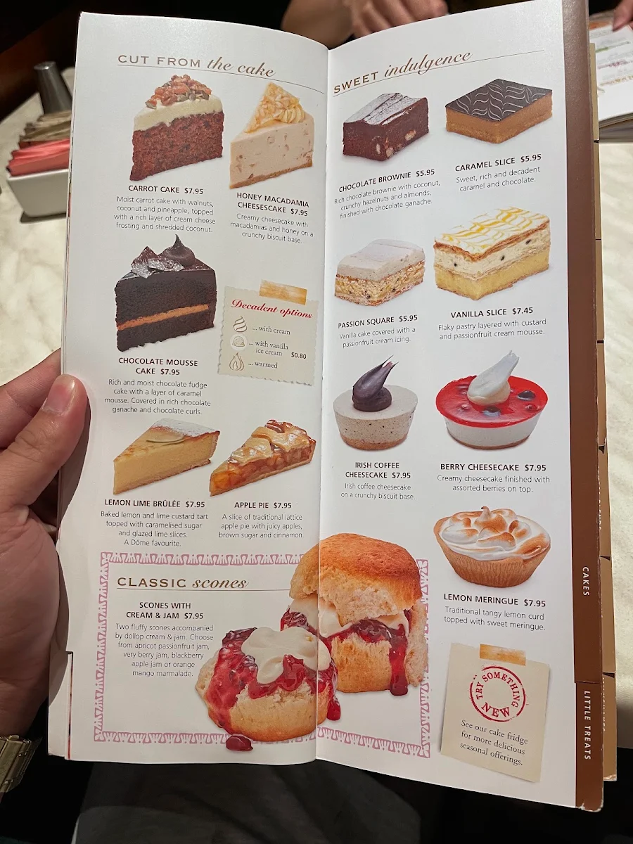 Menu, Dôme Café - Cloverdale