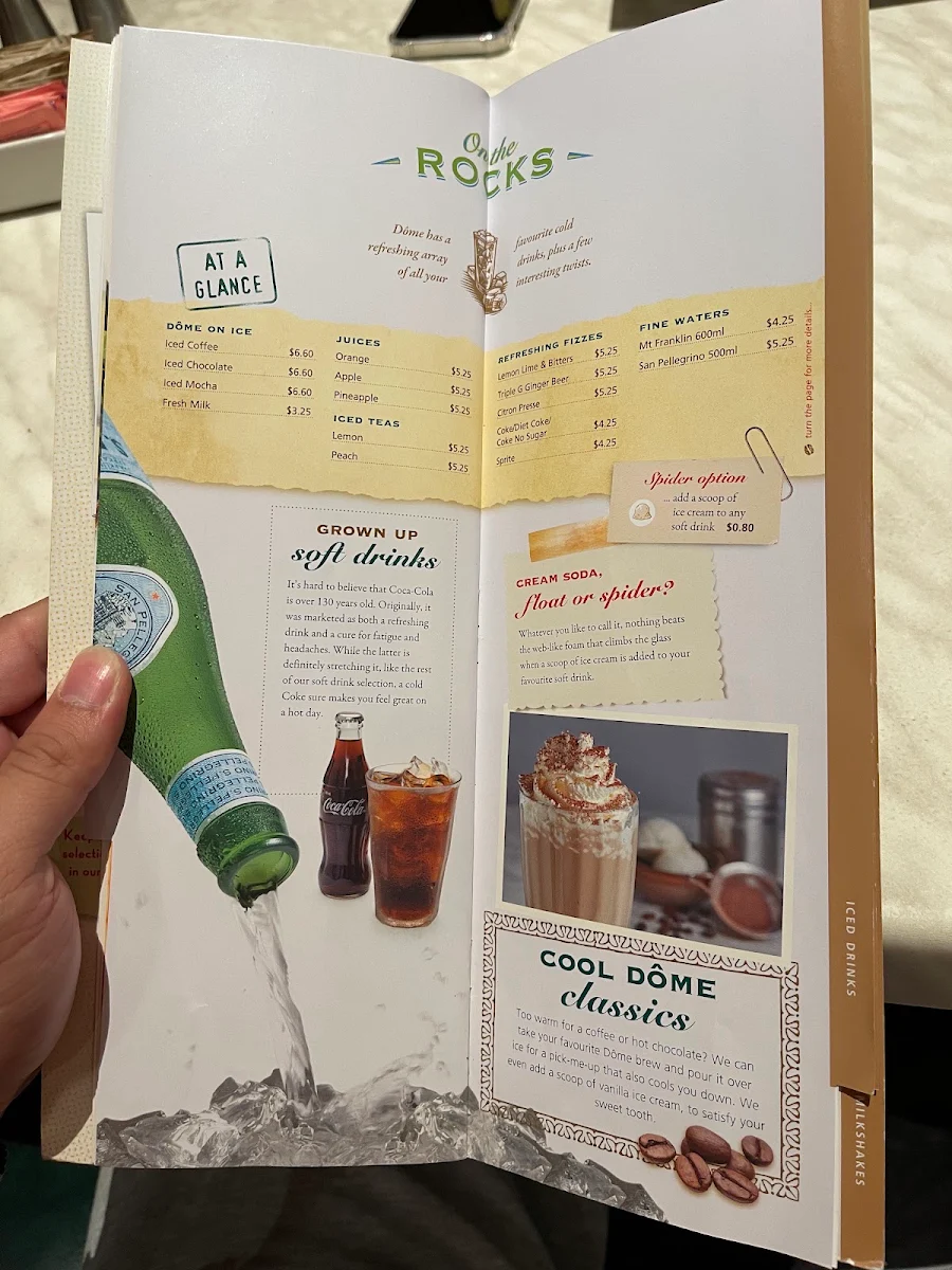 Menu, Dôme Café - Cloverdale