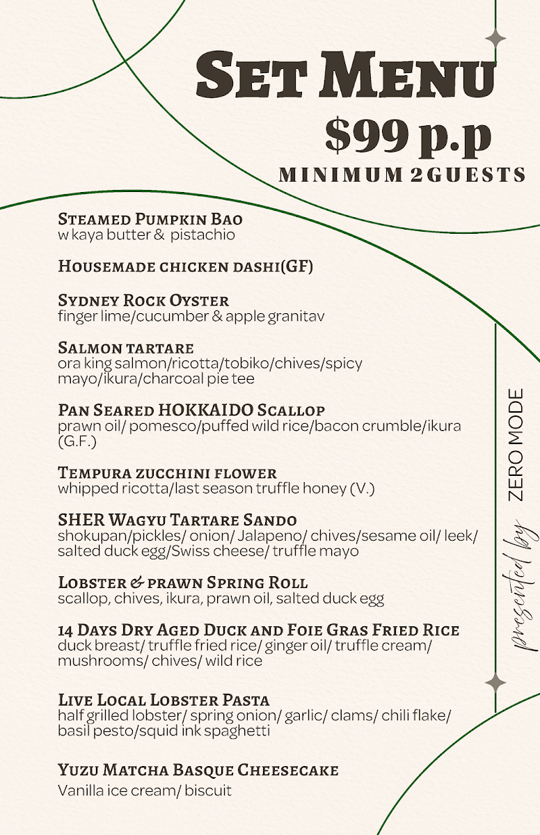 Menu, Zero Mode