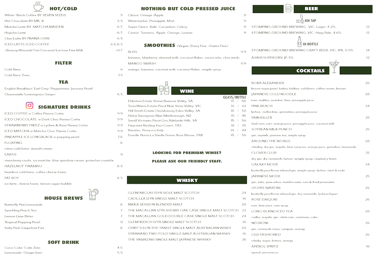 Menu, Zero Mode