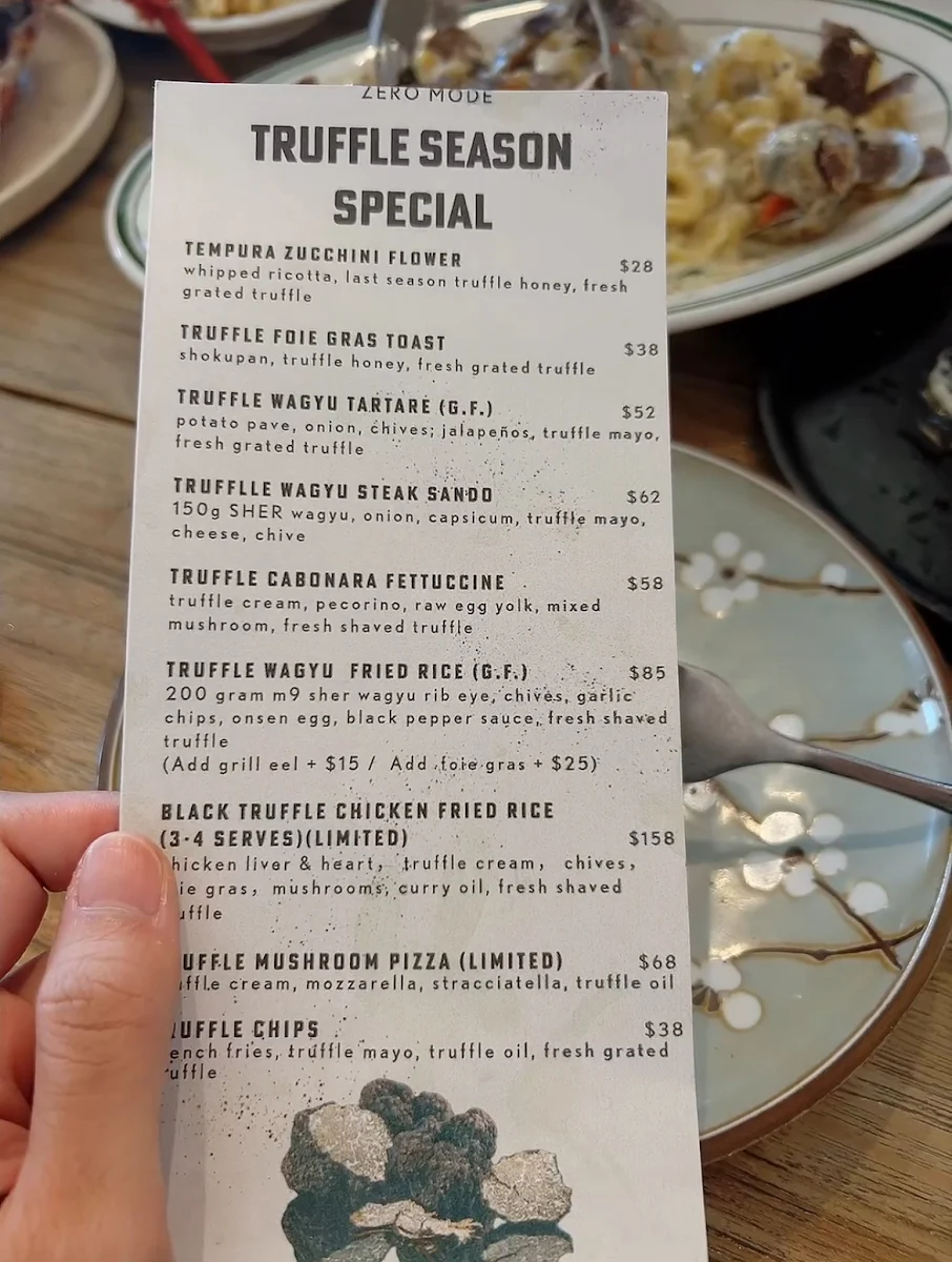 Menu, Zero Mode