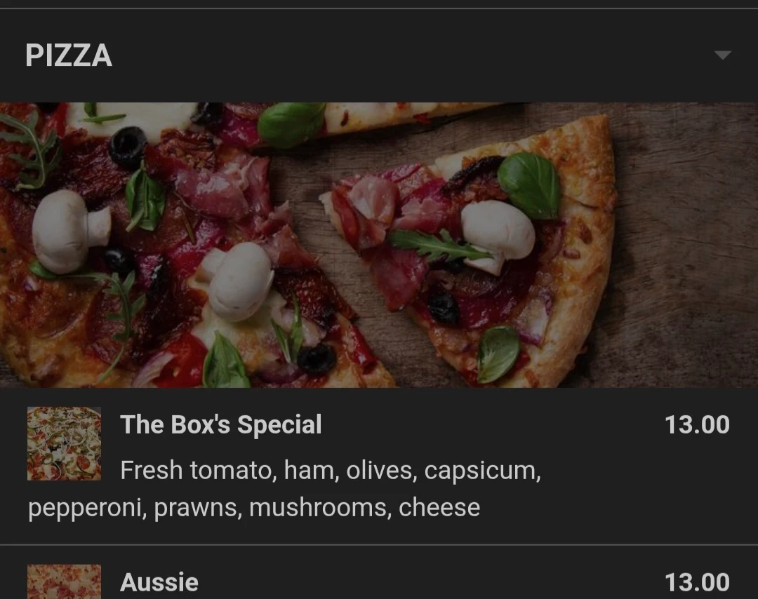 Menu, The Pizza Box Banksia Grove
