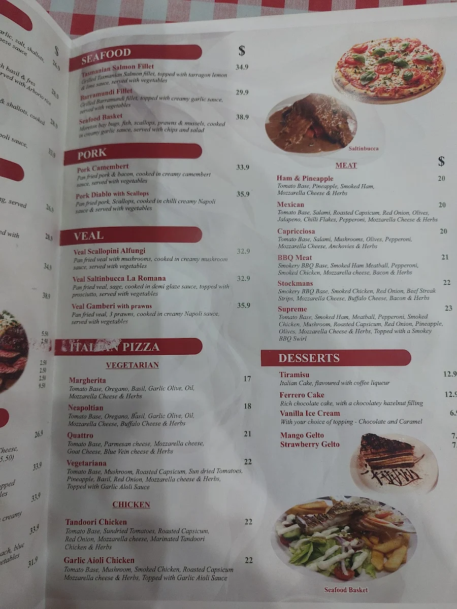 Menu, Pappar Delles Restaurant
