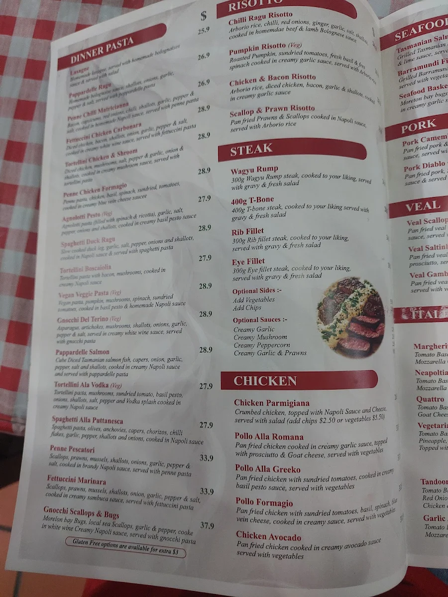 Menu, Pappar Delles Restaurant