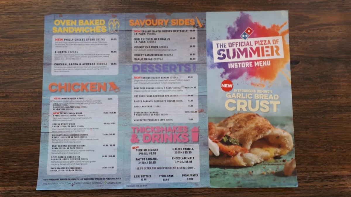 Menu, Domino's Pizza Brooklyn Park