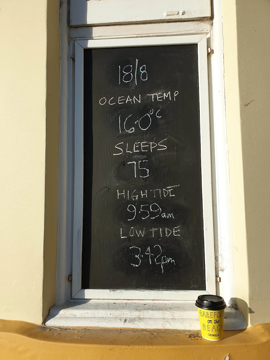 Menu, Barefoot on the Beach Cafe