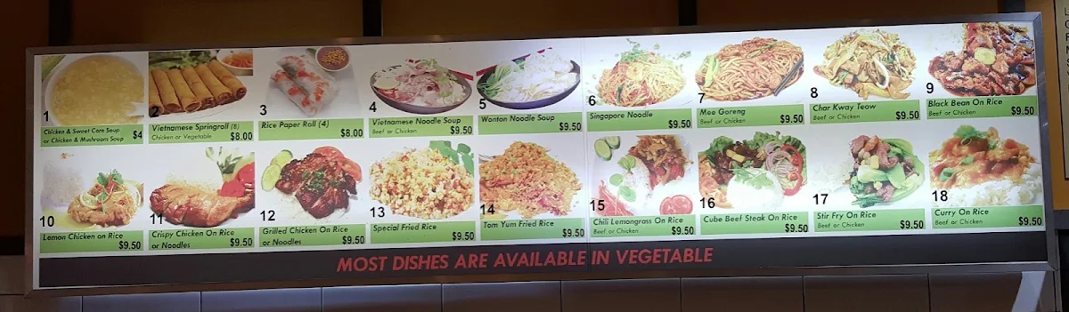 Menu, Window Cafe