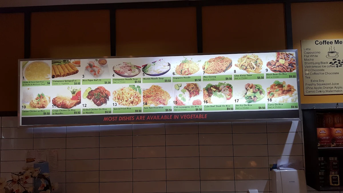 Menu, Window Cafe