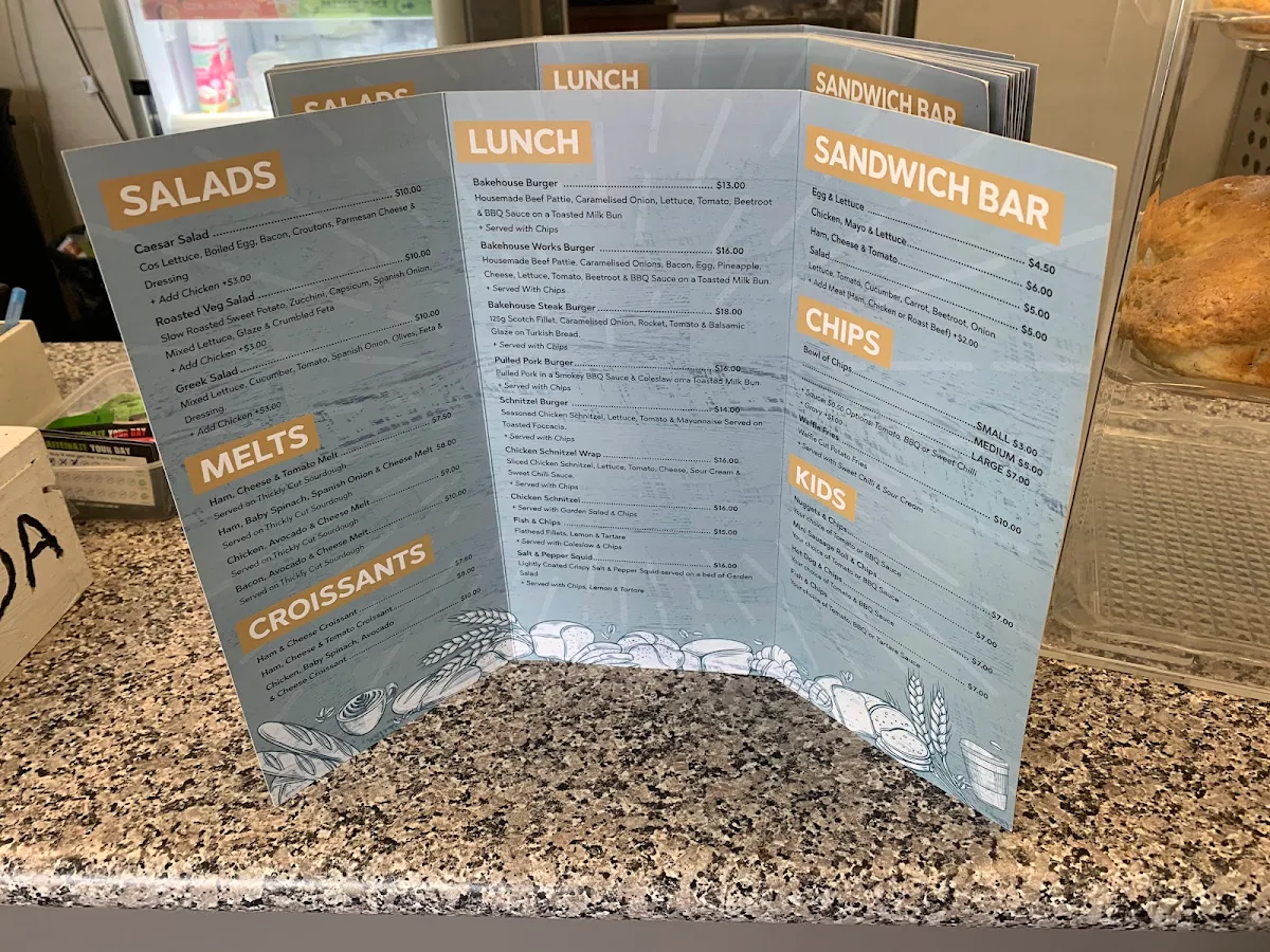 Menu, Harrington Bakehouse & Café