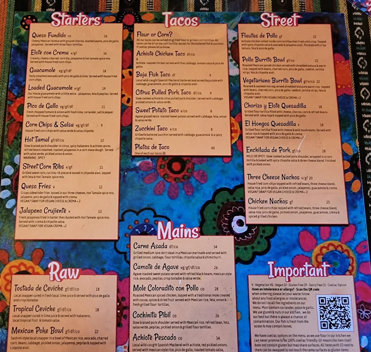 Menu, Hot Tamale