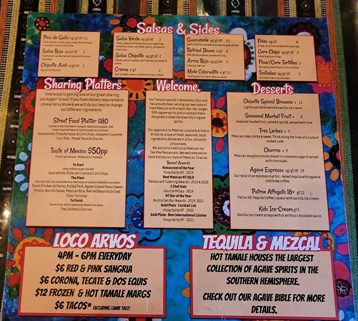 Menu, Hot Tamale