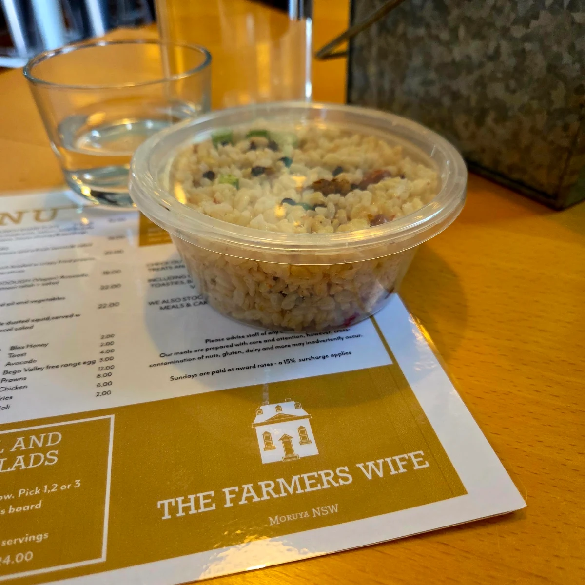 Menu, The Farmers Wife