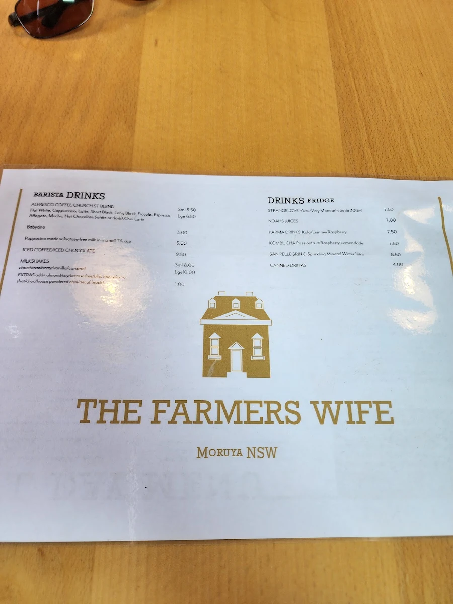 Menu, The Farmers Wife