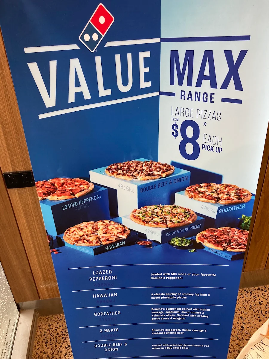 Menu, Domino's Pizza North Caboolture