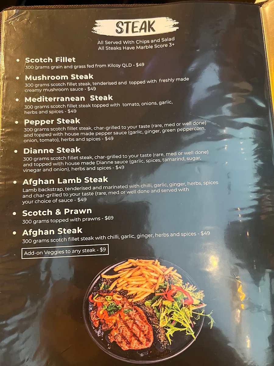 Menu, Zac’s Great Food Restaurant & Cafe Bella Vista