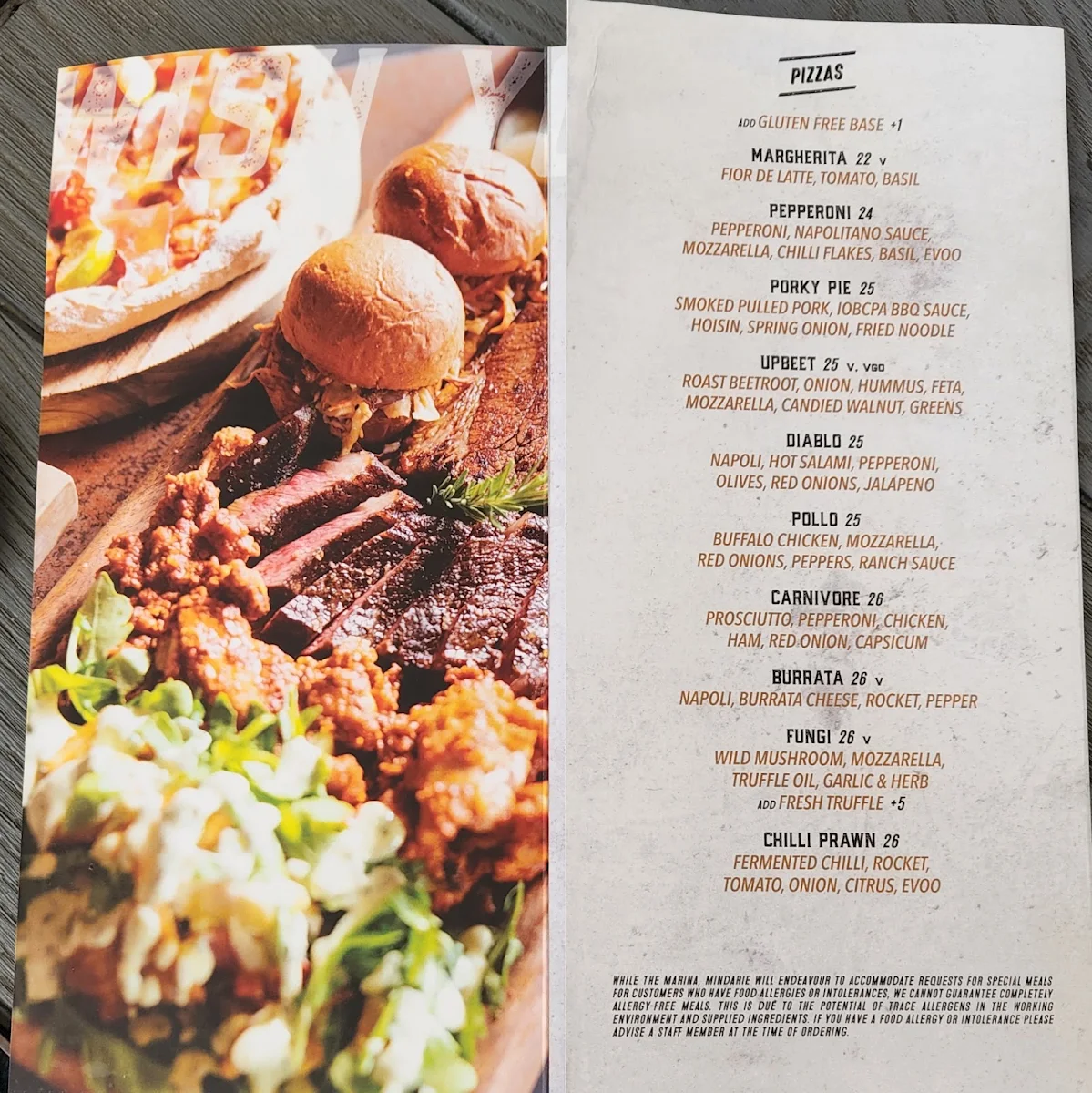 Menu, Indian Ocean Brewing Company