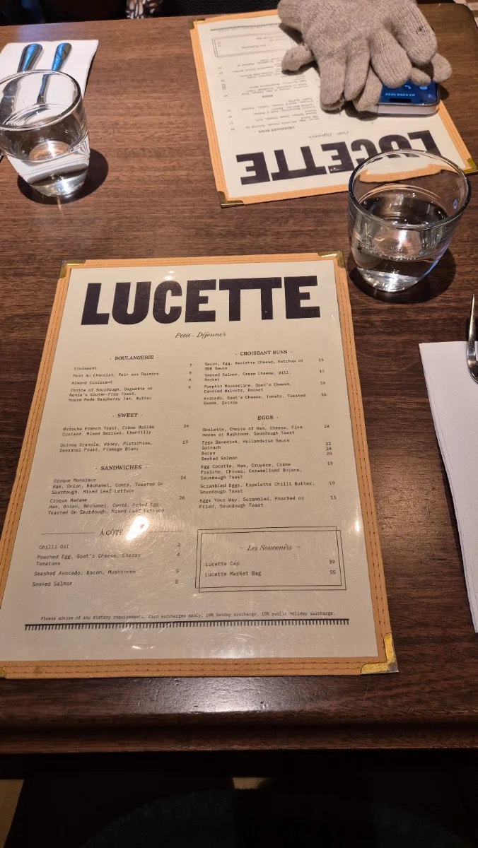 Menu, Lucette
