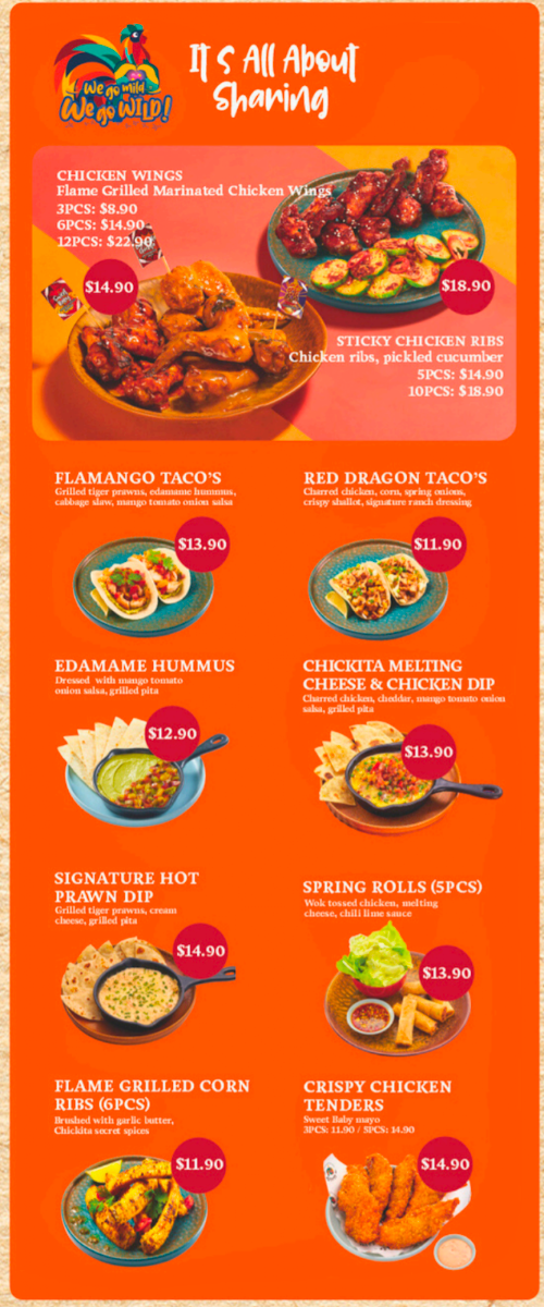 Menu, Chickita - Flame Grilled Chicken (Clyde North)