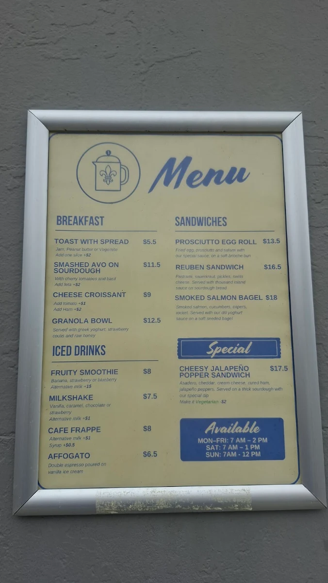 Menu, The French Press Espresso Bar