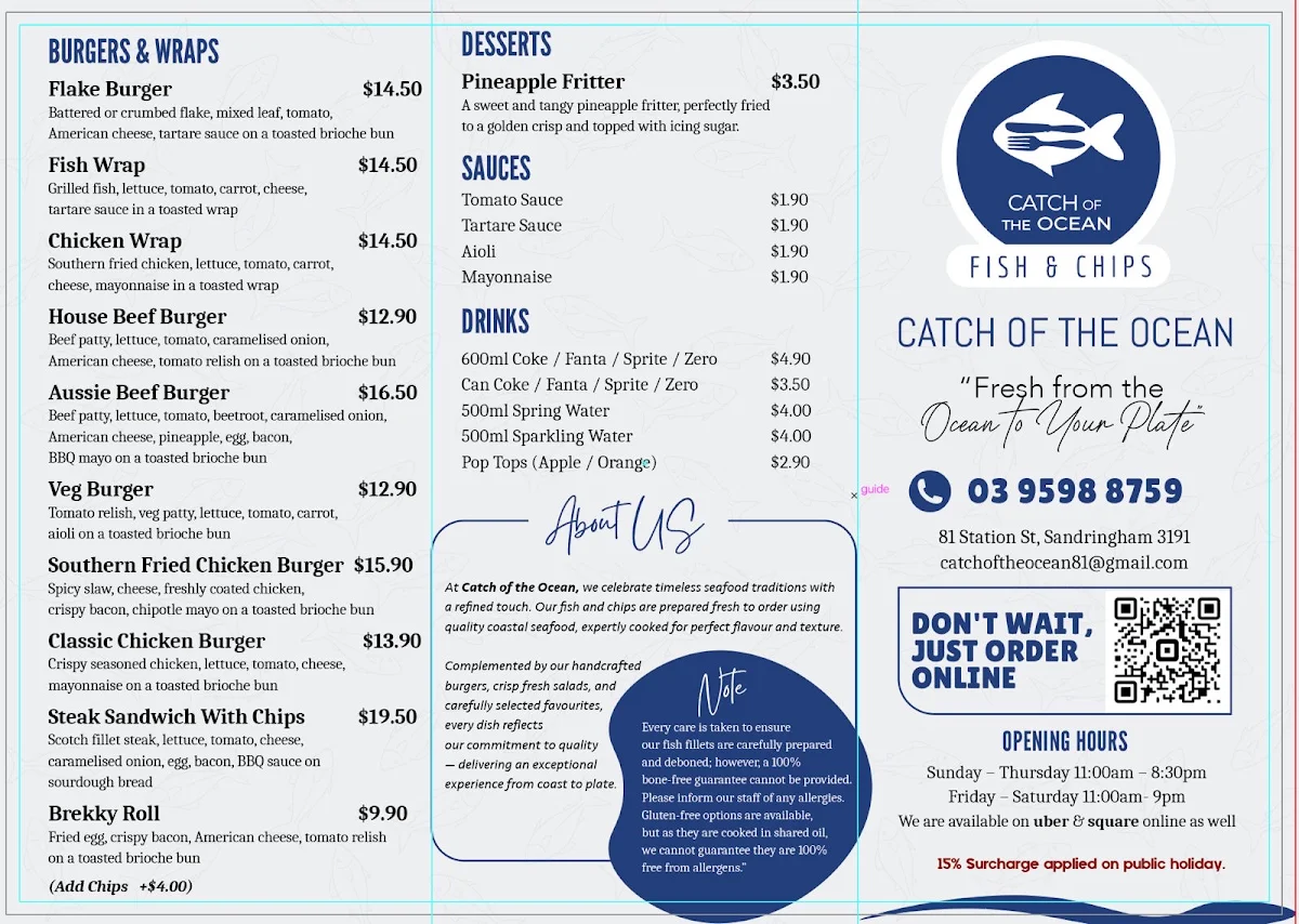 Menu, Catch Of The Ocean